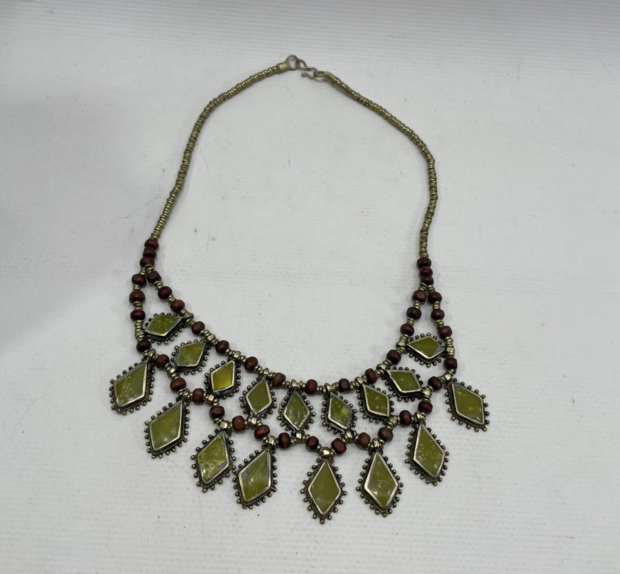 DOĞAL TAŞLI ANTİKA TÜRKMEN İŞİ GERDANLIK