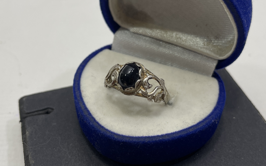 GRANAT TAŞLI ANTİKA GÜMÜŞ YÜZÜK