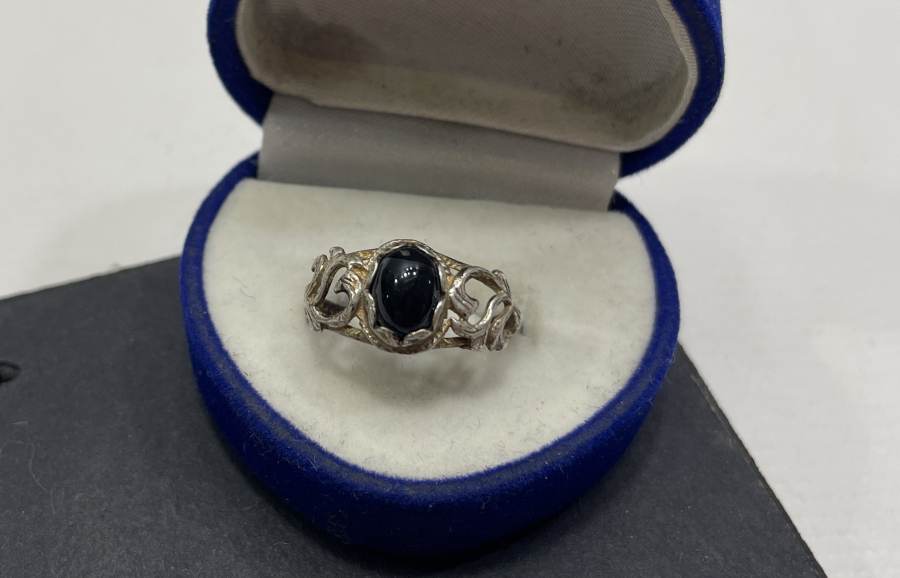 GRANAT TAŞLI ANTİKA GÜMÜŞ YÜZÜK