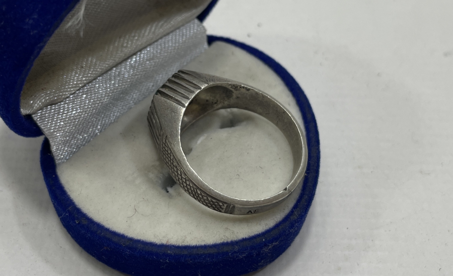 OSMANLI DÖNEMİ DAMGALI ÖZEL YAPIM ZÜMRÜT TAŞLI GÜMÜŞ YÜZÜK