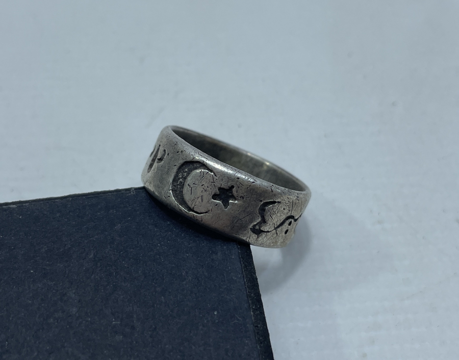 OSMANLI DÖNEMİ HİLALİ AHMER GÜMÜŞ CİHADİYE YÜZÜĞÜ