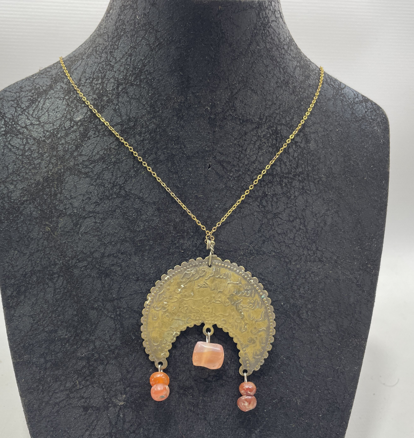 OSMANLI DÖNEMİ İKİ TARAFI DUALI HİLAL FORMUNDA KOLYE