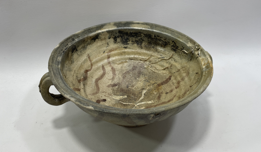 OSMANLI DÖNEMİ NADİR FORMDA ÇANAKKALE İŞİ BÜYÜK BOY DEVELİ  KASE