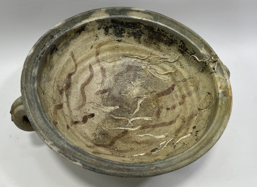 OSMANLI DÖNEMİ NADİR FORMDA ÇANAKKALE İŞİ BÜYÜK BOY DEVELİ  KASE