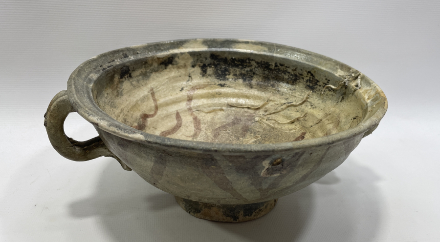 OSMANLI DÖNEMİ NADİR FORMDA ÇANAKKALE İŞİ BÜYÜK BOY DEVELİ  KASE