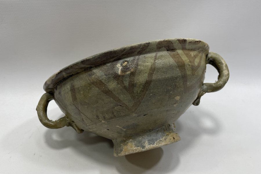 OSMANLI DÖNEMİ NADİR FORMDA ÇANAKKALE İŞİ BÜYÜK BOY DEVELİ  KASE