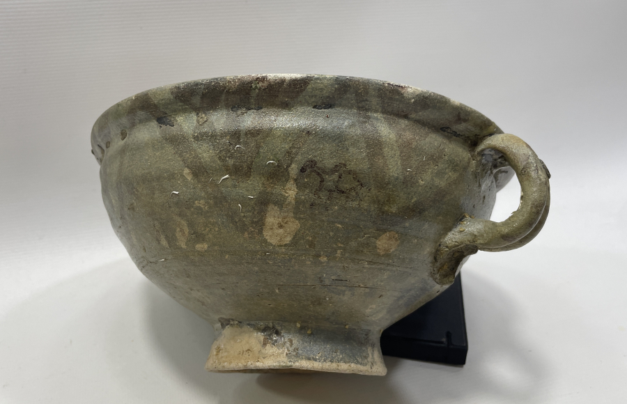 OSMANLI DÖNEMİ NADİR FORMDA ÇANAKKALE İŞİ BÜYÜK BOY DEVELİ  KASE