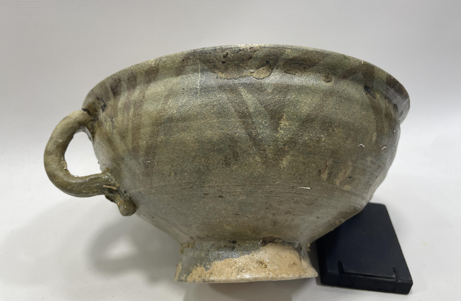 OSMANLI DÖNEMİ NADİR FORMDA ÇANAKKALE İŞİ BÜYÜK BOY DEVELİ  KASE