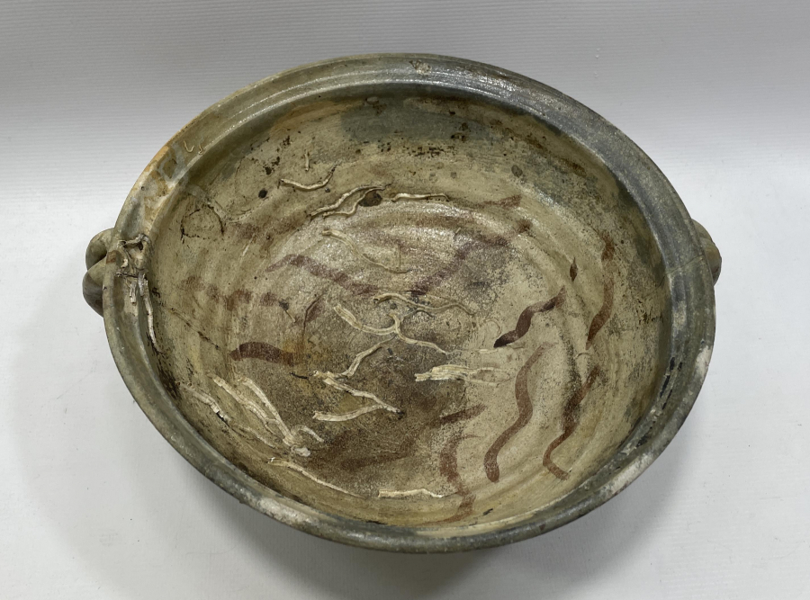 OSMANLI DÖNEMİ NADİR FORMDA ÇANAKKALE İŞİ BÜYÜK BOY DEVELİ  KASE