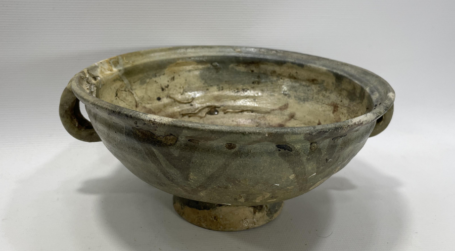 OSMANLI DÖNEMİ NADİR FORMDA ÇANAKKALE İŞİ BÜYÜK BOY DEVELİ  KASE