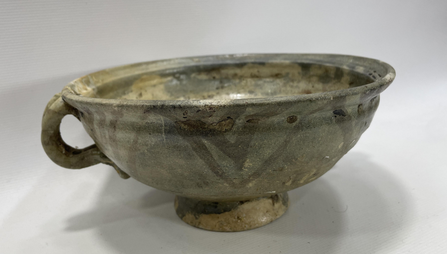 OSMANLI DÖNEMİ NADİR FORMDA ÇANAKKALE İŞİ BÜYÜK BOY DEVELİ  KASE