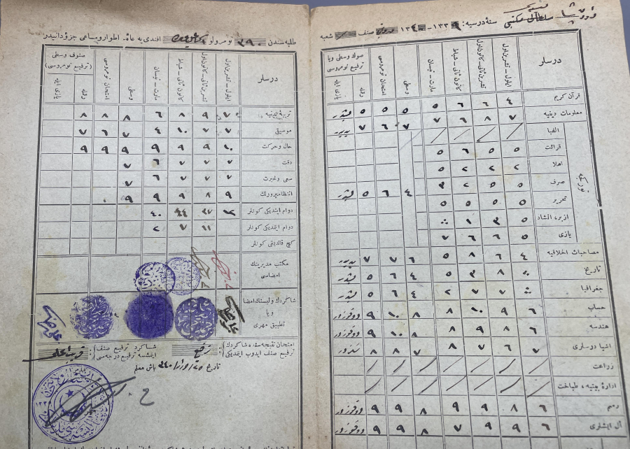 TÜRKİYE CUMHURİYETİ'NİN İLK KARNESİ