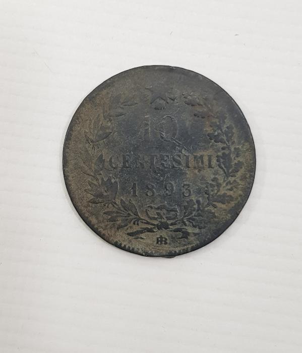 1893 İTALYA 10 CENTESIMI BAKIR PARA
