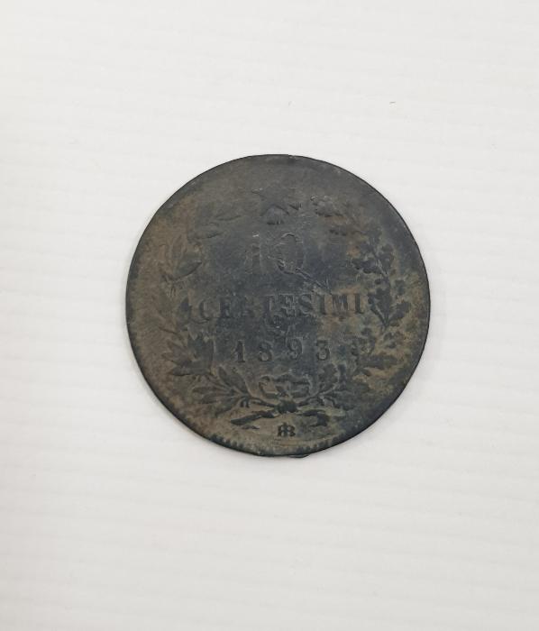 1893 İTALYA 10 CENTESIMI BAKIR PARA