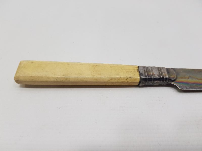 OSMANLI DÖNEMİ FİL DİŞİ SAPLI GÜMÜŞ HATTAT BIÇAĞI