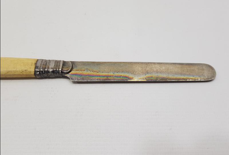 OSMANLI DÖNEMİ FİL DİŞİ SAPLI GÜMÜŞ HATTAT BIÇAĞI