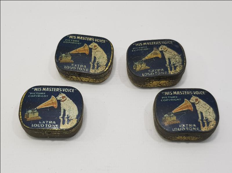 HIS MASTER'S VOICE & SAHİBİNİN SESİ MARKA 4 ADET GRAMOFON İĞNE KUTUSU