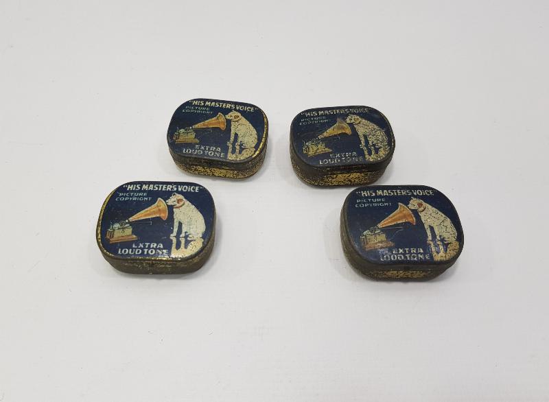 HIS MASTER'S VOICE & SAHİBİNİN SESİ MARKA 4 ADET GRAMOFON İĞNE KUTUSU