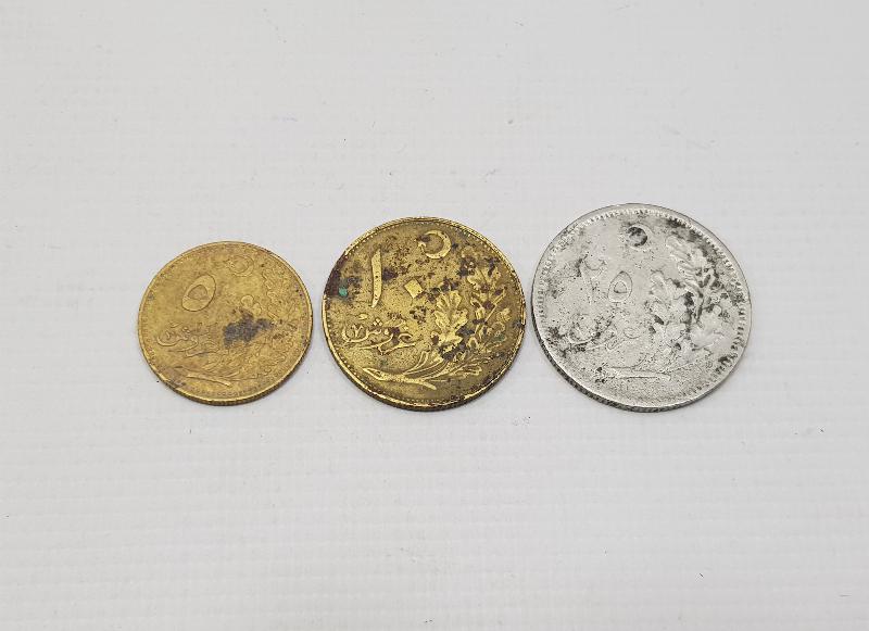 TÜRKİYE CUMHURİYETİ OSMANLICA YAZILI 5-10-25 KURUŞLAR