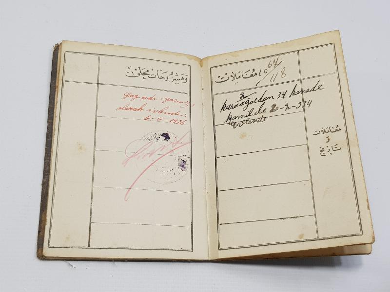 TÜRKİYE CUMHURİYETİ'NİN İLK NÜFUS KAĞIDI - OSMANLICA