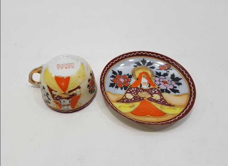 1900'LERDEN JAPON İMPARATORU RESİMLİ NADİR MİNELİ FİNCAN 