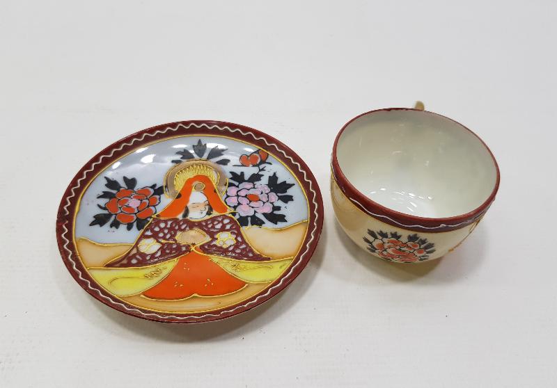 1900'LERDEN JAPON İMPARATORU RESİMLİ NADİR MİNELİ FİNCAN 