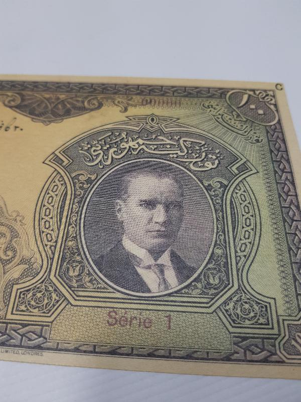 T.C. 1. EMİSYON OSMANLICA YAZILI 100 LİRA MATBU BASKI