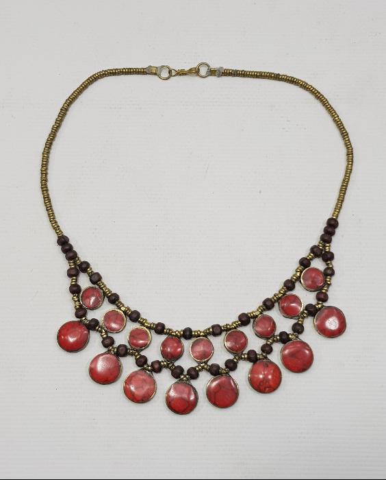 TÜRKMEN İŞİ DOĞAL TAŞLI ANTİKA GERDANLIK