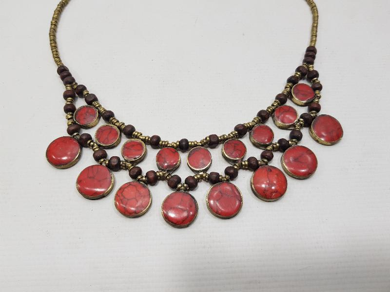 TÜRKMEN İŞİ DOĞAL TAŞLI ANTİKA GERDANLIK