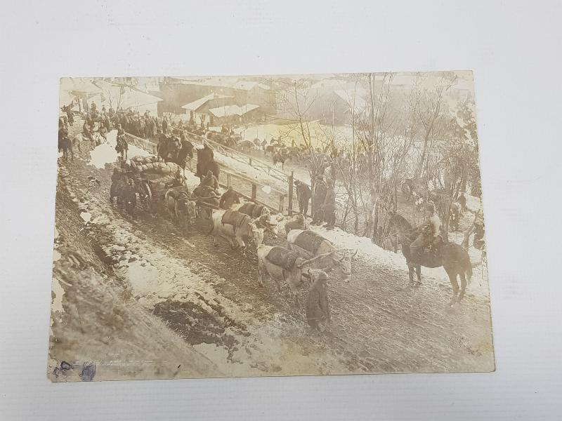 1. DÜNYA SAVAŞI ROMANYA CEPHESİNDE TÜRK TOPÇU BİRLİĞİ NAKLİYE ESNASINDA ORJİNAL FOTOĞRAF