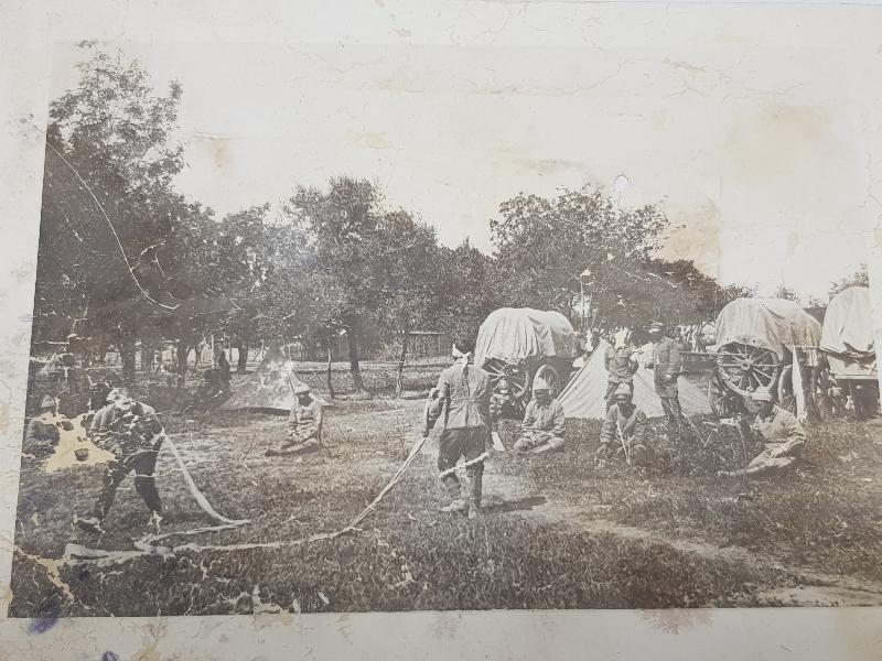 1. DÜNYA SAVAŞI TÜRK ASKERLERİ NAKLİYE ESNASINDA ÇADIRLARDA ORJİNAL FOTOĞRAF