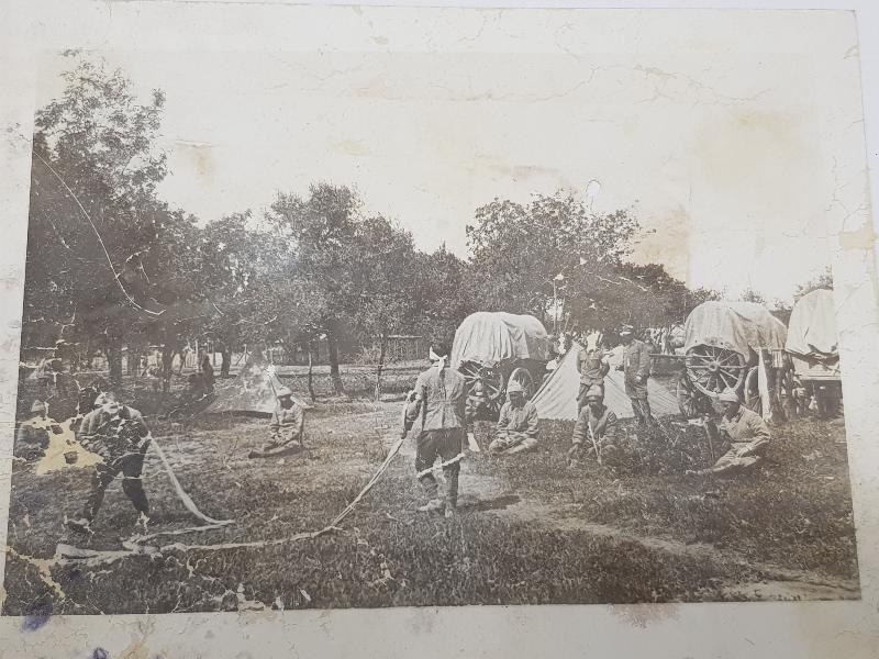 1. DÜNYA SAVAŞI TÜRK ASKERLERİ NAKLİYE ESNASINDA ÇADIRLARDA ORJİNAL FOTOĞRAF