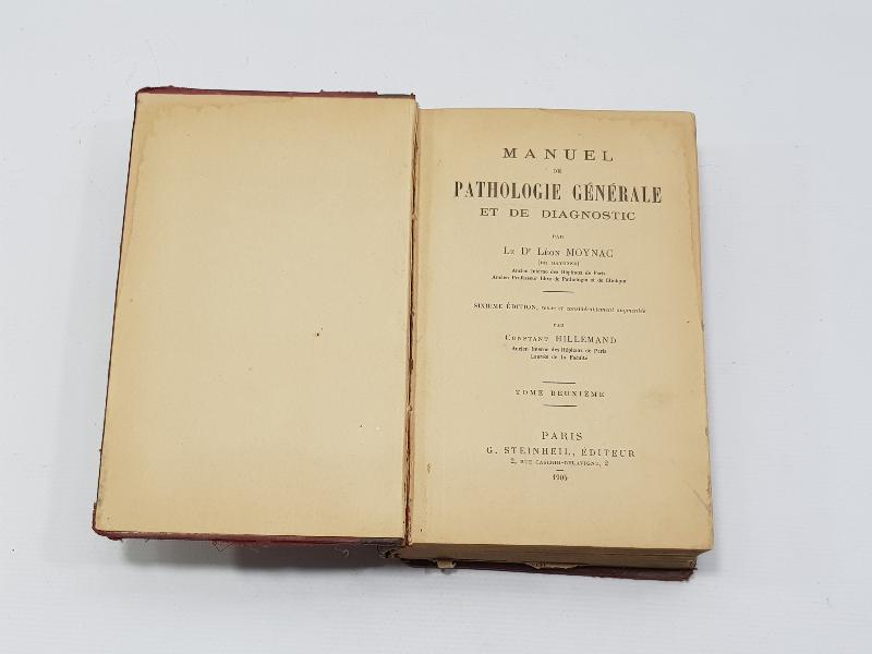 1904 BASKI FRANSIZCA TIP KİTABI: GENEL PATOLOJİ
