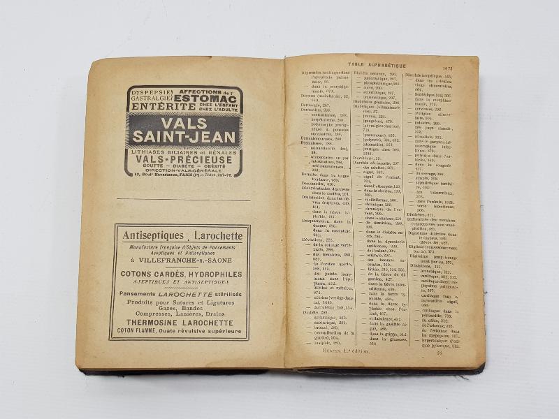 1921 TARİHLİ FRANSIZCA TIP KİTABI: THERAPEUTIQUE