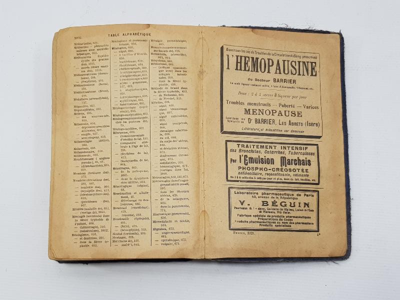 1921 TARİHLİ FRANSIZCA TIP KİTABI: THERAPEUTIQUE