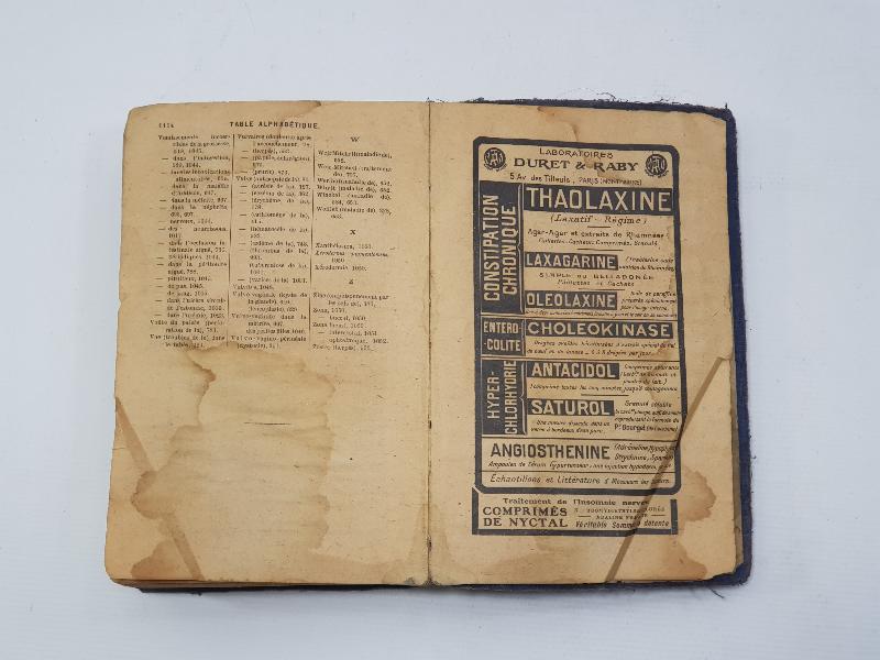1921 TARİHLİ FRANSIZCA TIP KİTABI: THERAPEUTIQUE