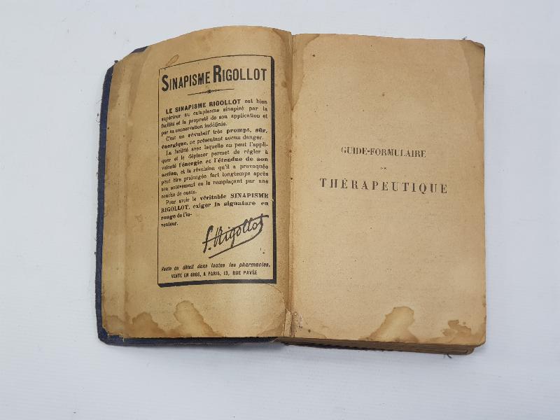 1921 TARİHLİ FRANSIZCA TIP KİTABI: THERAPEUTIQUE