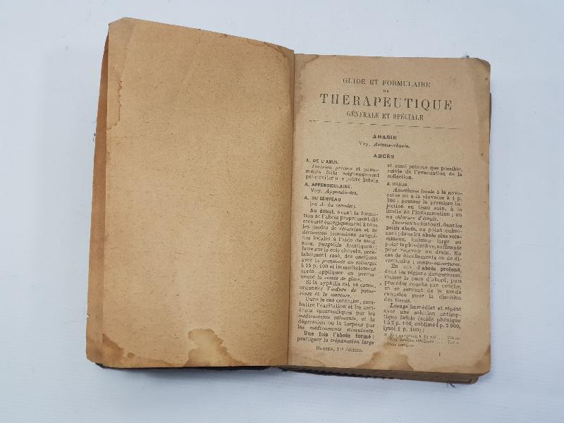 1921 TARİHLİ FRANSIZCA TIP KİTABI: THERAPEUTIQUE