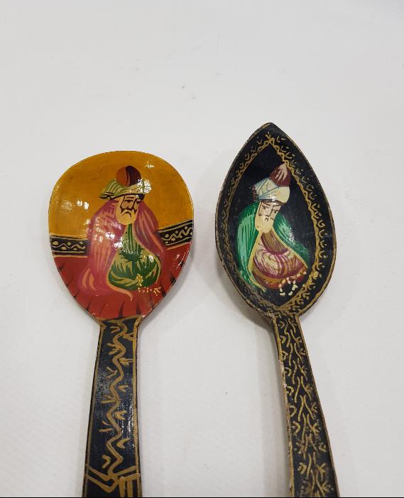 HAZRETİ MEVLANA KONULU OSMANLICA YAZILI İKİ ADET AHŞAP KAŞIK