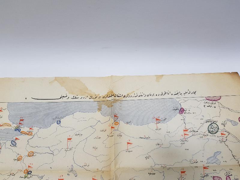 OSMANLICA HARİTA: YUNAN VE İTİLAF ORDULARININ İŞGAL MINTIKALARI 