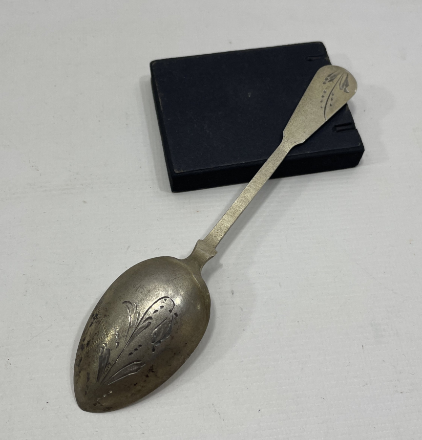 OSMANLI DÖNEMİ KALEM İŞÇİLİKLİ GÜMÜŞ TATLI KAŞIĞI