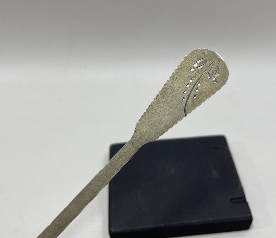 OSMANLI DÖNEMİ KALEM İŞÇİLİKLİ GÜMÜŞ TATLI KAŞIĞI