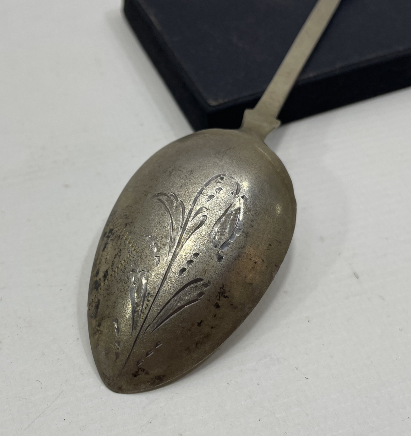 OSMANLI DÖNEMİ KALEM İŞÇİLİKLİ GÜMÜŞ TATLI KAŞIĞI