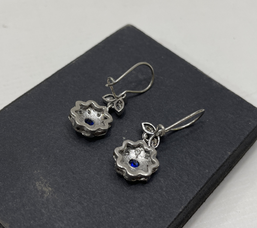 ÖZEL YAPIM ANTİKA PIRLANTA TAŞLI KÜPE