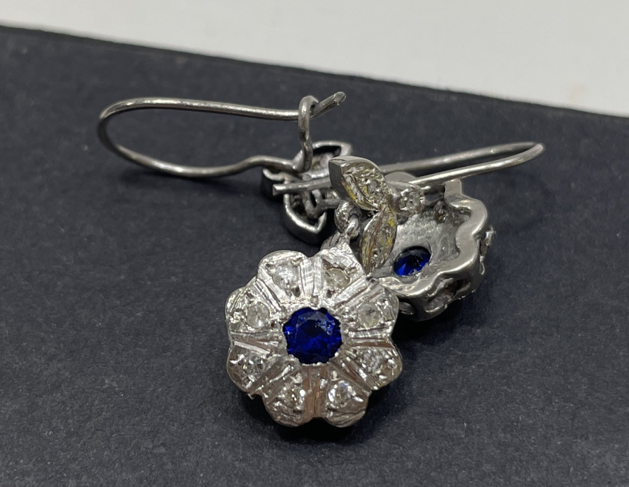 ÖZEL YAPIM ANTİKA PIRLANTA TAŞLI KÜPE