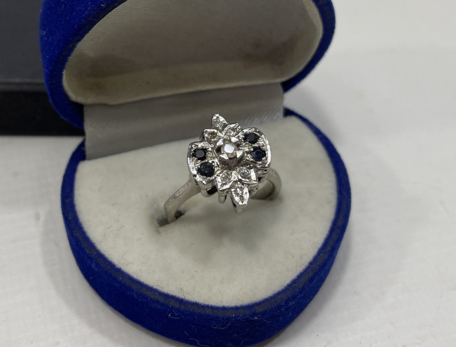 PIRLANTA VE GRANAT TAŞLI ÖZEL YAPIM ANTİKA YÜZÜK