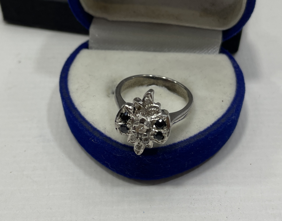 PIRLANTA VE GRANAT TAŞLI ÖZEL YAPIM ANTİKA YÜZÜK