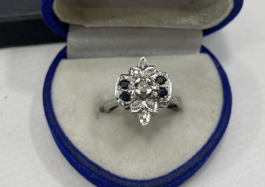 PIRLANTA VE GRANAT TAŞLI ÖZEL YAPIM ANTİKA YÜZÜK