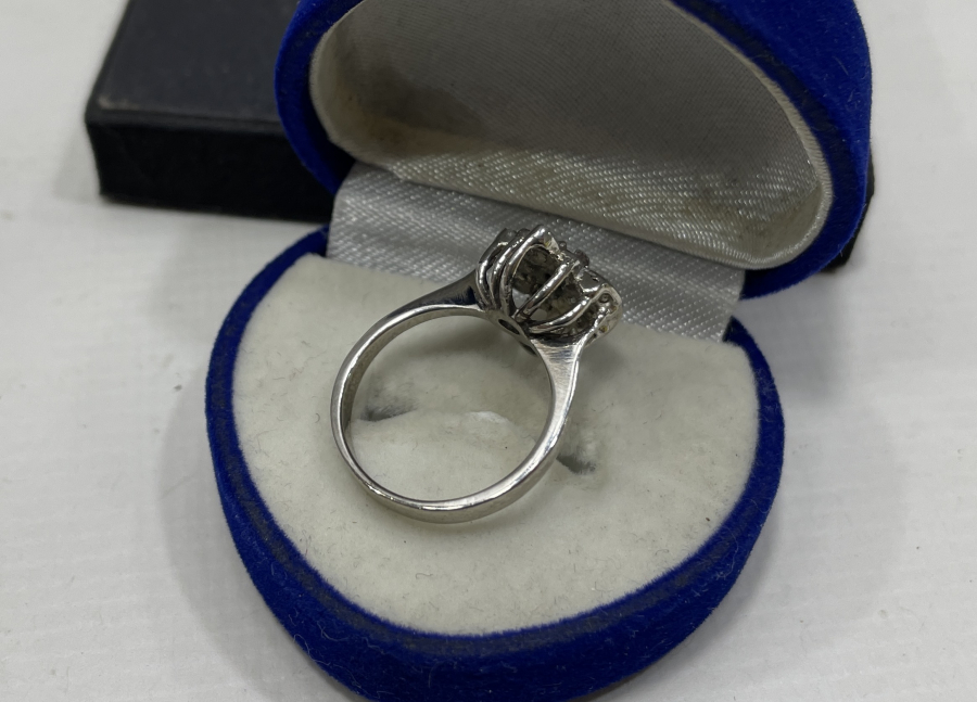 PIRLANTA VE GRANAT TAŞLI ÖZEL YAPIM ANTİKA YÜZÜK