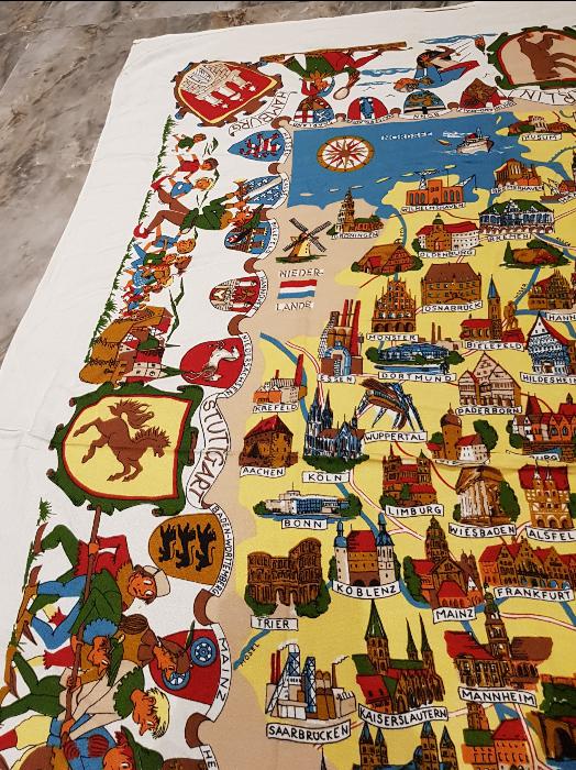 ALMANYA EYALET VE ŞEHİRLERİNİ GÖSTERİR MASA ÖRTÜSÜ